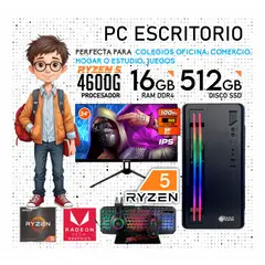 AMD - PC GAMER RYZEN 5 4600G PC COMPLETA RAM16gb SSD 500gb monitor 24
