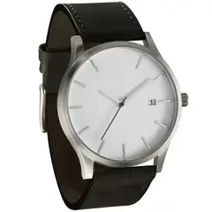 GENERICO - Reloj de Cuarzo para hombre Cuero Sintético Plateado