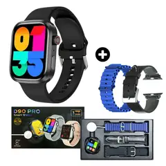 GENERICO - Smartwatch D90 Pro + 3 correas - Azul