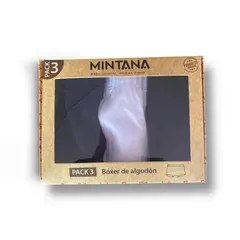 MINTANA - PACK 3 BOXER MEDIO ALGODON BLANCO-NEGRO-AZUL