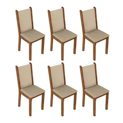 MADESA - Kit de 6 Sillas de Comedor 4291 Marrón/Crema/Beige