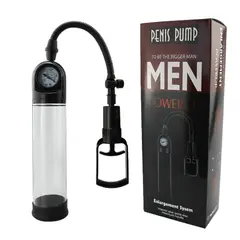 GENERICO - Extensor Bomba Pene Alargador y Agrandador de Vacío con Medidor- NEGRO