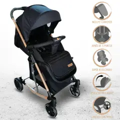 BABY HAPPY - Coche Cuna Mecedora para Bebés «MADRID» Black