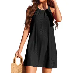 GIOIO - Vestido Casual Con Hombros Descubiertos Para Mujer Negro