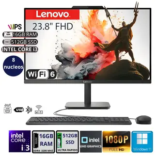 LENOVO - All-in-one V100 238 FHD IPS Core i3 N305 hasta 38GHz 16GB RAM