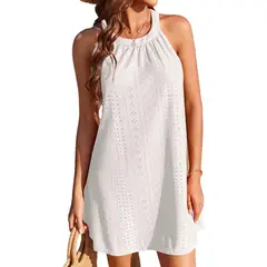 GIOIO - Vestido Casual Con Hombros Descubiertos Para Mujer Blanco