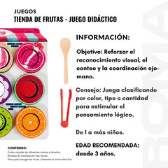 GENERICO - TIENDA DE FRUTAS JUEGO DIDÁCTICO