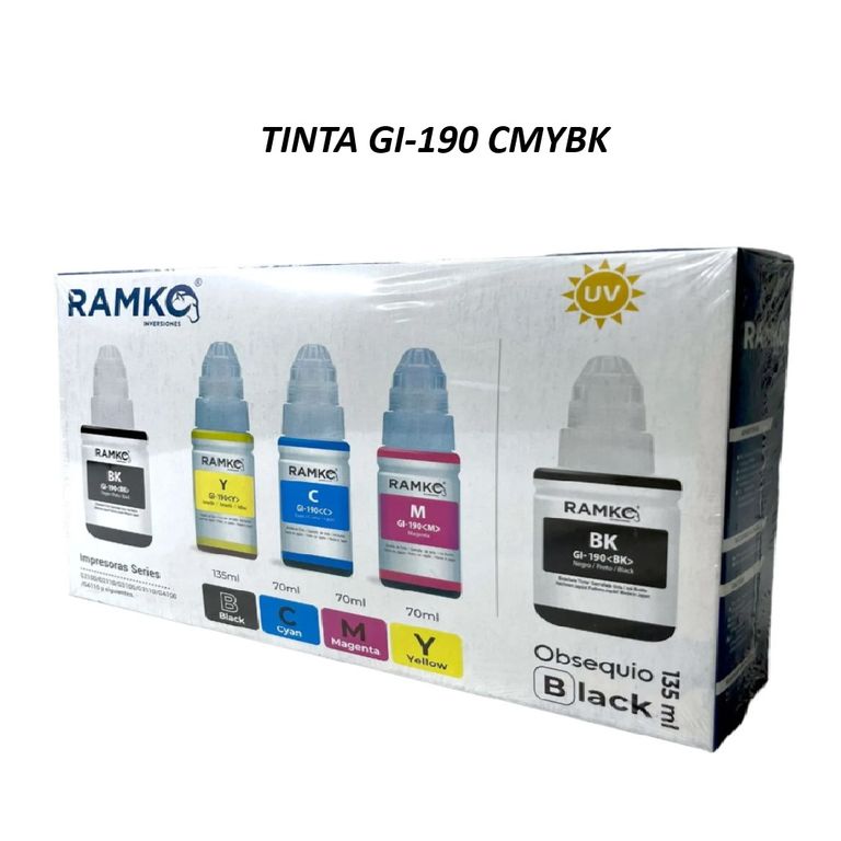 Pack de tinta compatible GI-190 + 1 tinta negra de Regalo