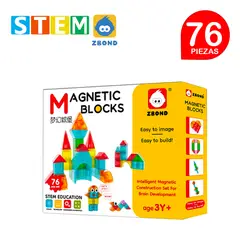 STM - Bloques magnéticos 3D didácticos STEM ZBOND caja 76 piezas