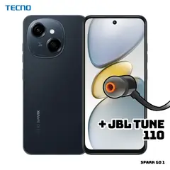 TECNO MOBILE - CELULAR TECNO SPARK GO 1 3GB RAM 64GB ROM - STARTRAIL BLACK + JBL TUNE 110