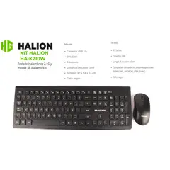 HALION - Kit de Teclado y Mouse Inalambricos HA-K210W USB 3B 107 TECLAS