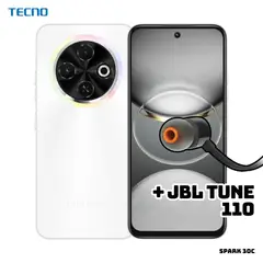 TECNO MOBILE - CELULAR TECNO SPARK 30C 4GB RAM 256 ROM - ORBIT WHITE + JBL TUNE 110
