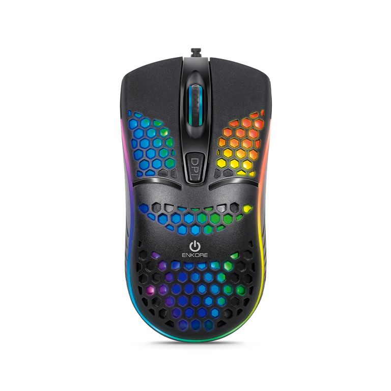 Mouse Gamer LED Alámbrico 1600DPI Negro Geox Ingravide EKM 121K