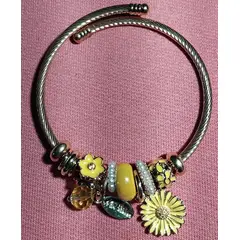 GENERICO - PULSERA LOLITA BISUTERIA FANTASIA FLOR AMARILLA