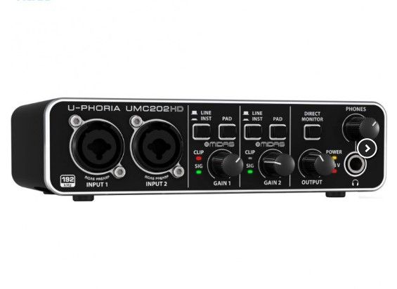 Interfaz Audio Usb U-phoria Umc202hd Color Negro