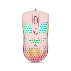 ENKORE - Mouse Gamer LED Alámbrico 1600DPI Rosado Geox EKM 121P