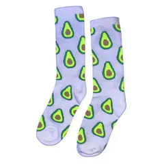 GENERICO - Medias de Algodón Diseño Aguacate Palta Unisex Blanco