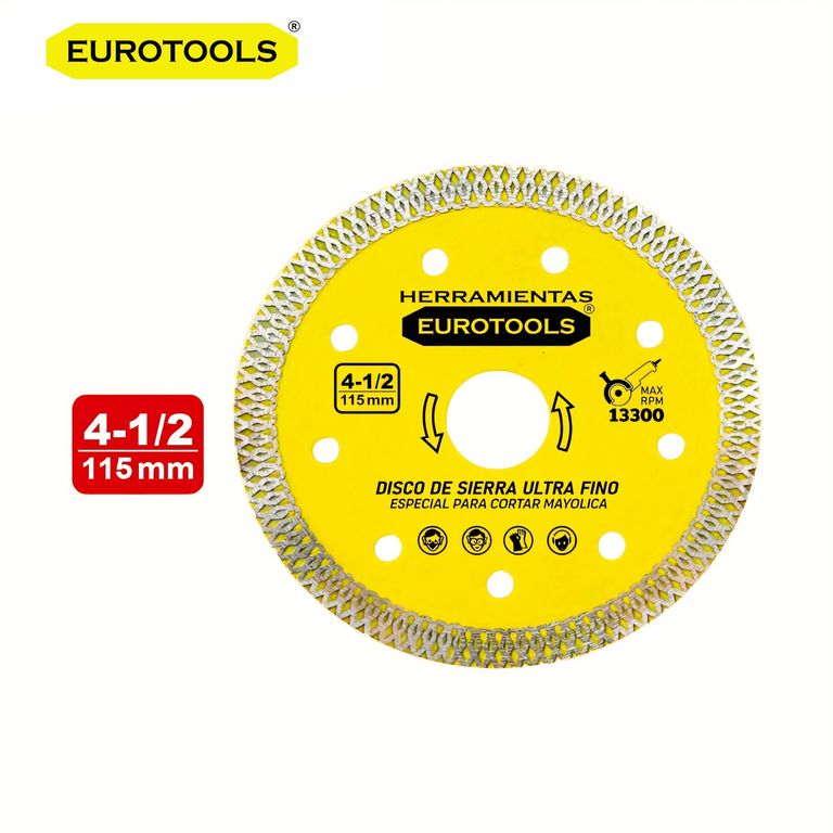 Disco Diamante 4 1/2" Ultra fino Cerámica Porcelana EUROTOOLS