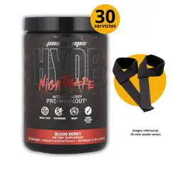 PROSUPPS - HYDE NIGHTMARE BERRY + STRAPS - PRE ENTRENO