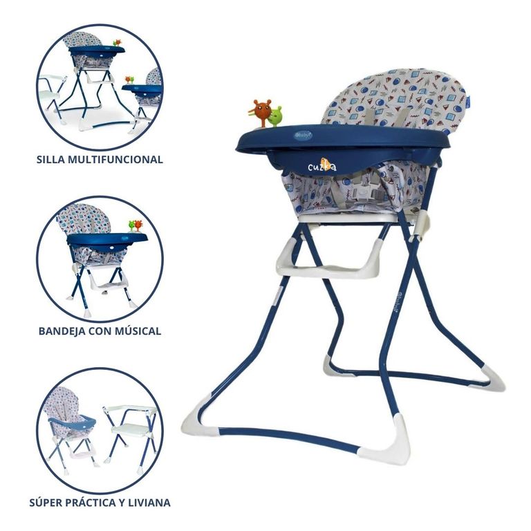 Silla de Comer para Bebé Plegable «BADALA» Blue