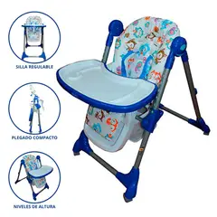 BABY KITS - Silla de Comer Graduable «SNACK» Blue