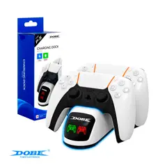 DOBE - Cargador Para Mandos Ps5 Estación De Carga Ps5 Blanco