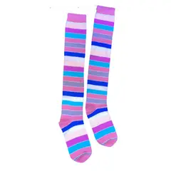 GENERICO - Medias de Algodón Bucaneras Rayas Multicolor Unisex