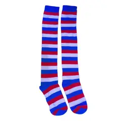 GENERICO - Medias de Algodón Bucaneras Rayas Multicolor Unisex USA