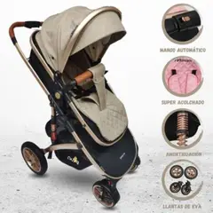 BABY HAPPY - Coche Deportivo Moisés «MONACO» BEIGE