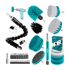 Total Tools - Set Escobillas Para Taladro 11 Pzas Multiuso Cepillos Total