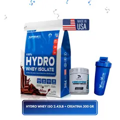 SUPREME NUTRITION - 100% Hydro Whey Isolate chocolate milkshake+ Creatina dragon pharma 300 gr + regalos