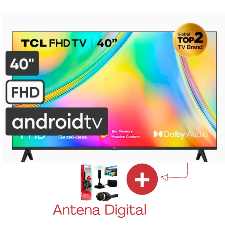 TELEVISOR 40 FHD SMART TV ANDROID 40S5400A -NEGRO + Antena Digital