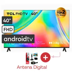 TCL - TELEVISOR 40 FHD SMART TV ANDROID 40S5400A -NEGRO + Antena Digital