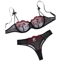 NO LOGO - Lenceria Encaje Bordado Conjunto Sexy Ropa Mujer