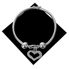GENERICO - Pulsera Puñera Corazón Regalo Mamá Novia Joya Plata 950