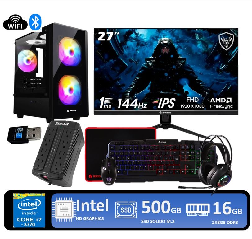 Computadora Pc Core I7 4770 Monitor 27 FHD RAM 16GB SSD 500GB