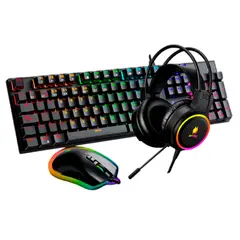 ANTRYX - KIT GAMING GC-3100 X3 BLACK TECLADO SWITCH RED MOUSE AURICULAR