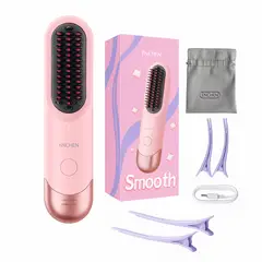 ENCHEN - Peine alisador de cabello H100 - Rosado