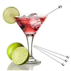 GENERICO - Juego 6 Palitos Pinchos Para Coctel o Aperitivos de Acero Inox