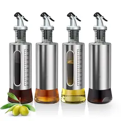 PENTHA - Set 4 Frascos Aceiteros y Vinagre de Vidrio Resistente