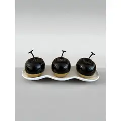 MAP DESIGN HOME - Centro de Mesa Manzana Decor Duo 42x14x16 cm