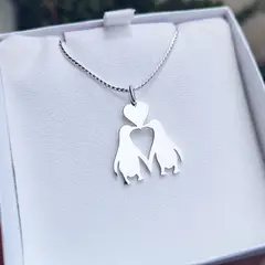 GENERICO - Collar pinguino pareja en plata 950