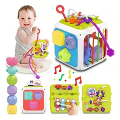 GIOIO - Juego De Enseñanza Para Bebés Con Cubo De Actividades 7 En 1