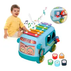 GIOIO - Autobus Rompecabezas Xilofono Juguete Interactivo Para Bebe