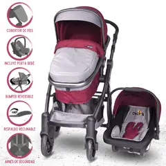 EBABY - Coche Travel System para Bebé «TAINY DELUXE» Red