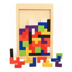 GIOIO - Rompecabezas Tangram Didáctico Juego Madera Tipo Tetris