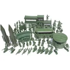 GIOIO - 56pcs Militar Misil Base Modelo Playset Juguete Soldado Verd