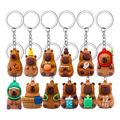 GIOIO - 12pzs Llaveros Juguete De Silicon Capibara De Moda Regalos