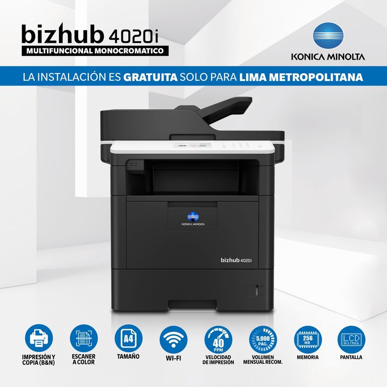 IMPRESORA MULTIFUNCIONAL LASER MONOCROMÁTICO BIZHUB 4020i