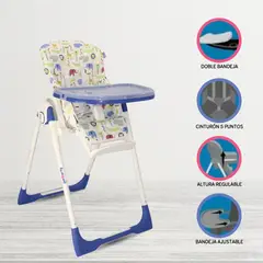 EVEZO - Silla de Comer Graduable NELLY BLUE